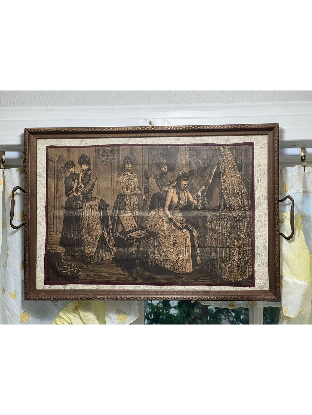 Vintage La Mode Illustre Advertisement Framed Art Tray/ Homedecor